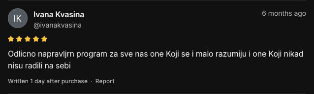 Poruka od zadovoljne klijentice